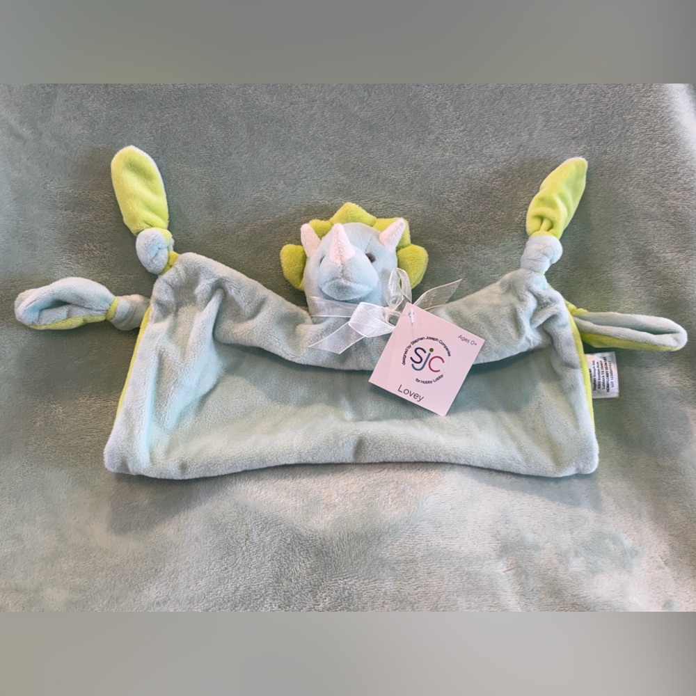 NWT SJC Stephen Joseph Co Triceratops Dinosaur Green Lovey Hobby Lobby Security